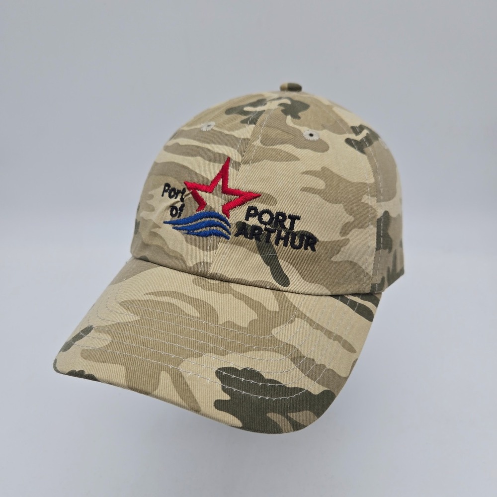 Port Arthur Texas Strapback Hat Baseball Cap Green Camo Port City Hunting OSFA